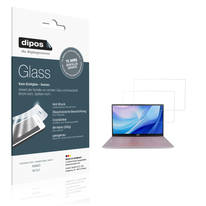 Klare Displayschutzfolie von dipos passend für NIMO N151, 9H kratzfest und blasenfrei montiert