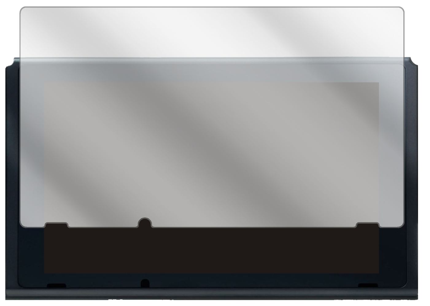 NintendoSwitch (2021) mit aufgebrachter dipos Displayschutzfolie, glasklare Darstellung ohne Einschränkungen