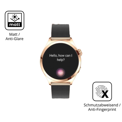 9H Hartbeschichtete, flexible Folie passend zugeschnitten für Niolina Smartwatch 1.27 Zoll