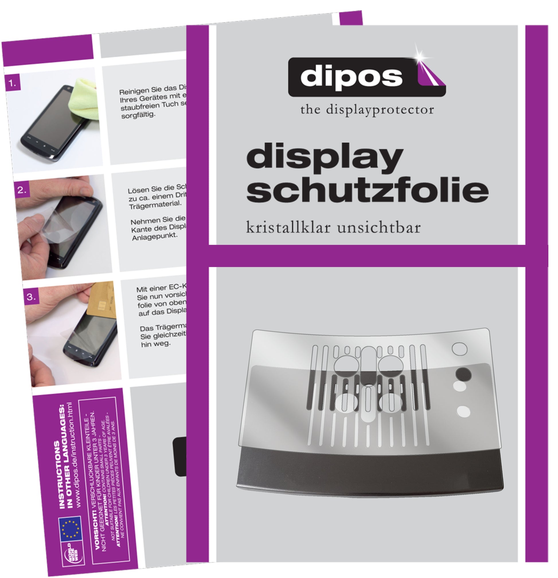 Klare Displayschutzfolie von dipos passend für NIVONA NICR 767 Tropfblech, präziser Zuschnitt und blasenfrei montiert