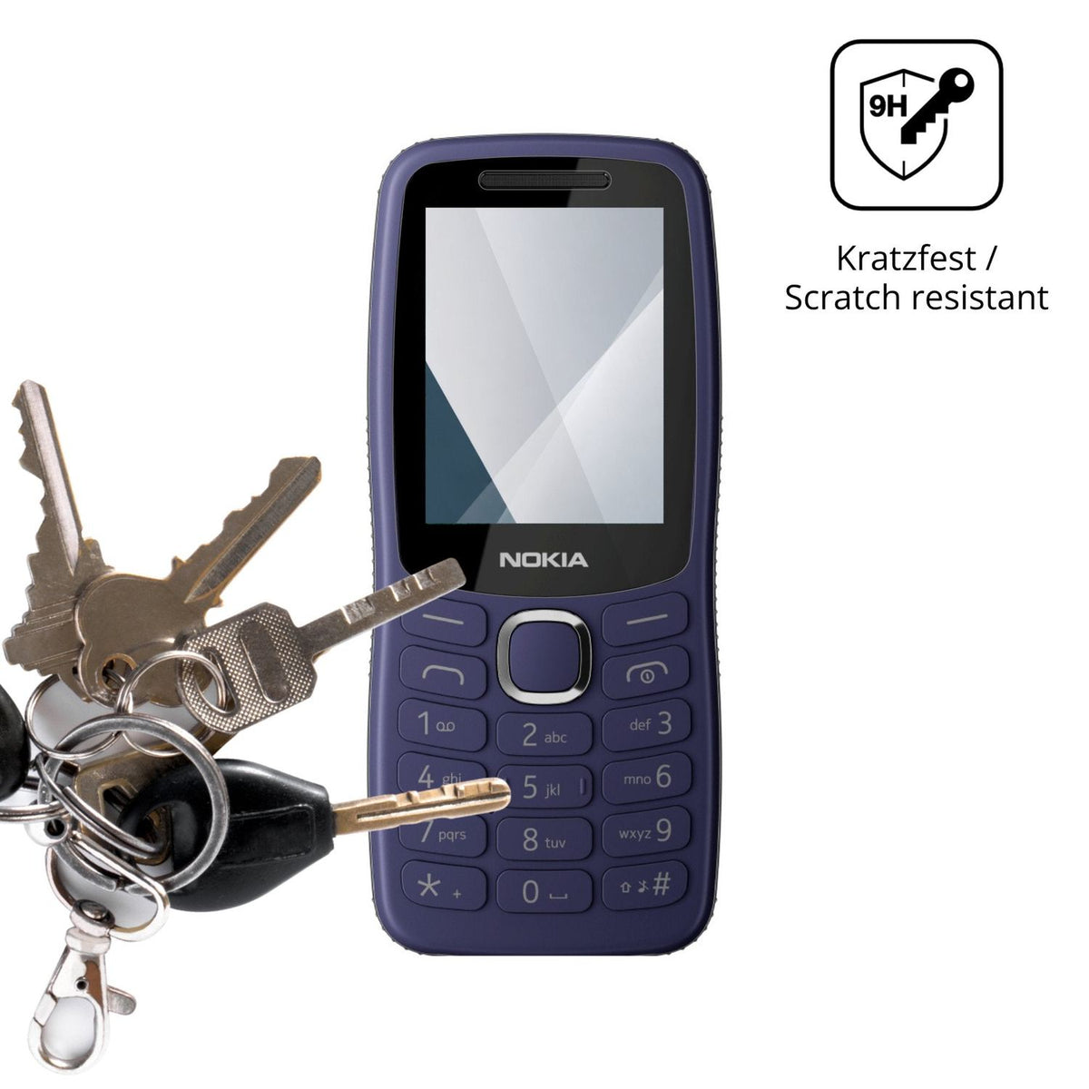 dipos Displayschutz für Nokia 123 Shield, transparente Oberfläche, perfekte Passform auch für die Rundungen