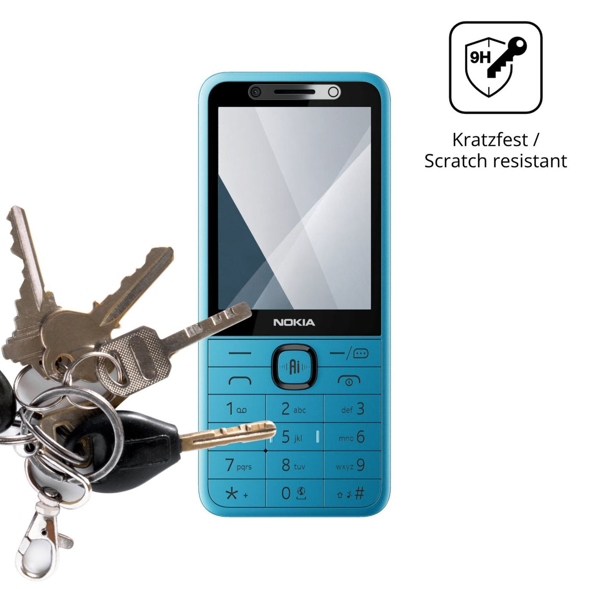 dipos Displayschutz für Nokia 235 4G 2nd Edition, transparente Oberfläche, perfekte Passform auch für die Rundungen