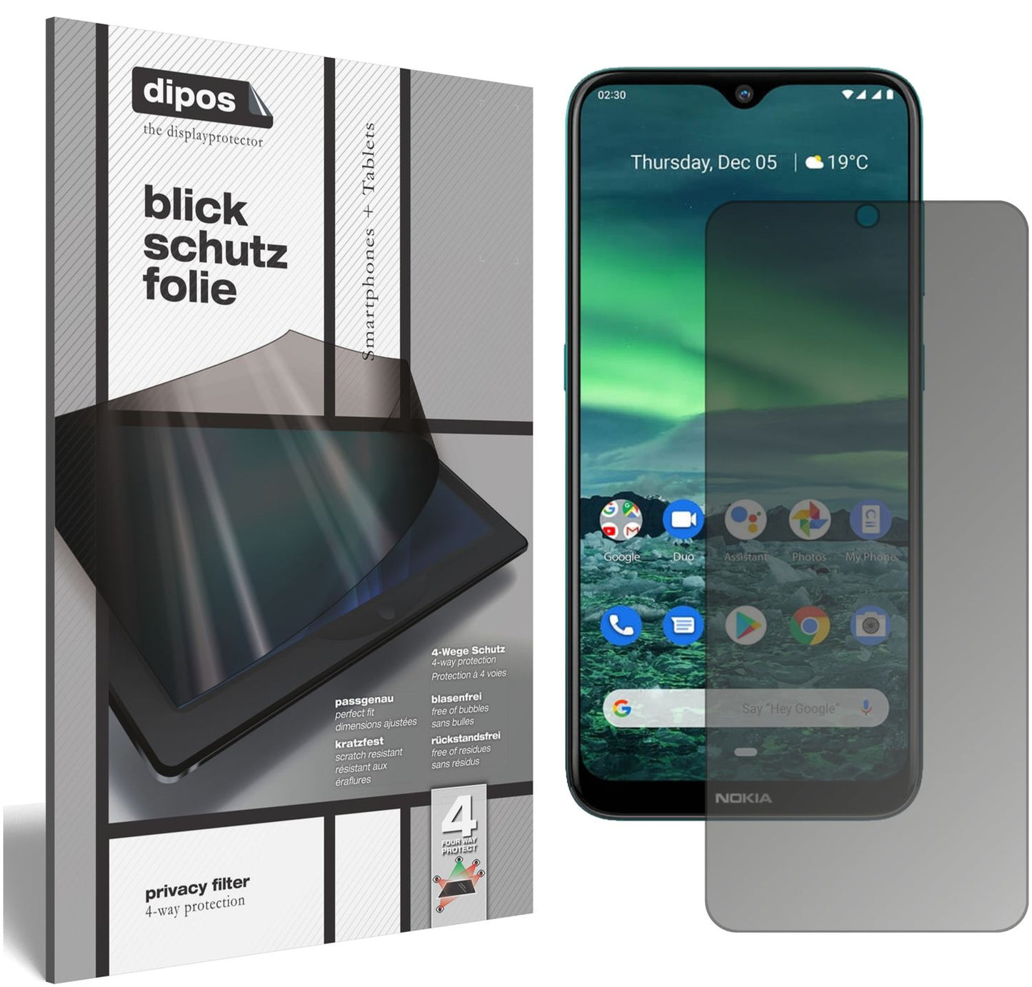 Screen Protector for Nokia 2.3 Privacy Filter 4-Way Protection dipos