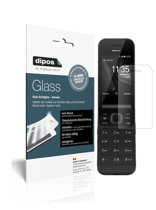 Matte Displayschutzfolie von dipos passend für Nokia 2720 Flip, 9H kratzfest und blasenfrei montiert