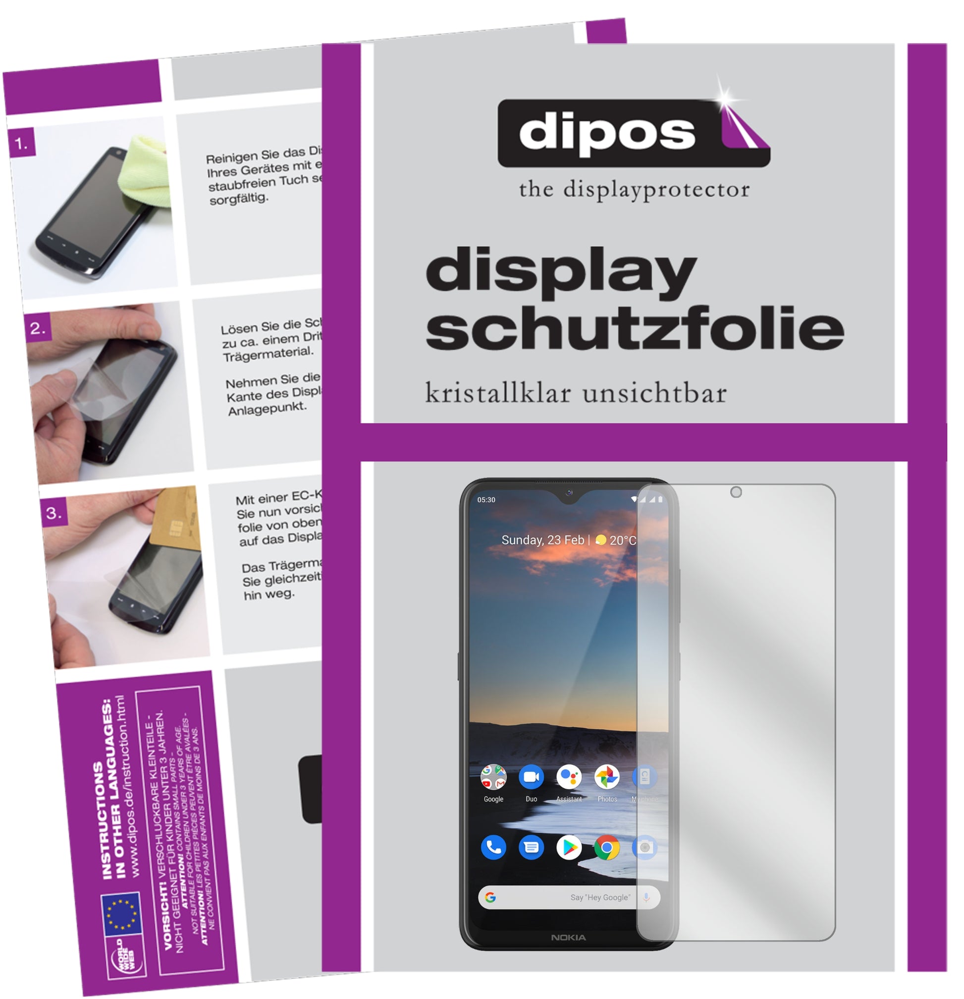 Kristallklare, dünne Schutzfolie: Kratzfest & passgenau für Nokia-5.3