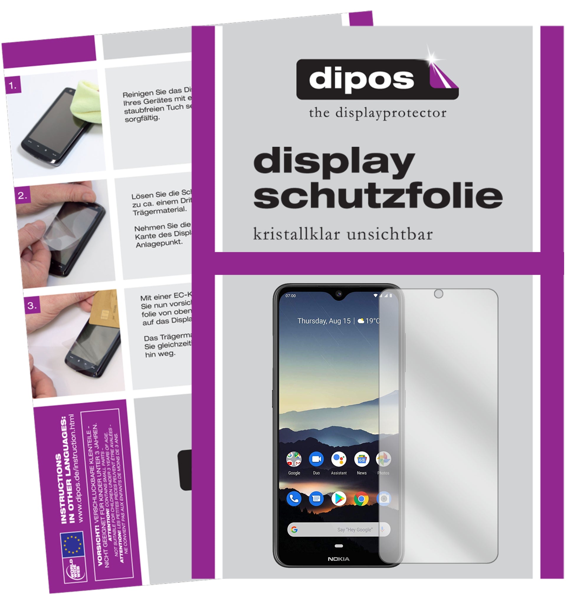 Kristallklare, dünne Schutzfolie: Kratzfest & passgenau für Nokia-7.2