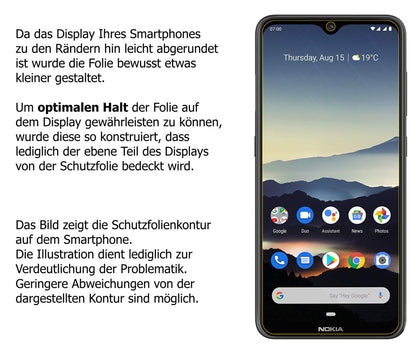 dipos Displayschutz für Nokia 46060, transparente Oberfläche, perfekte Passform auch für die Rundungen