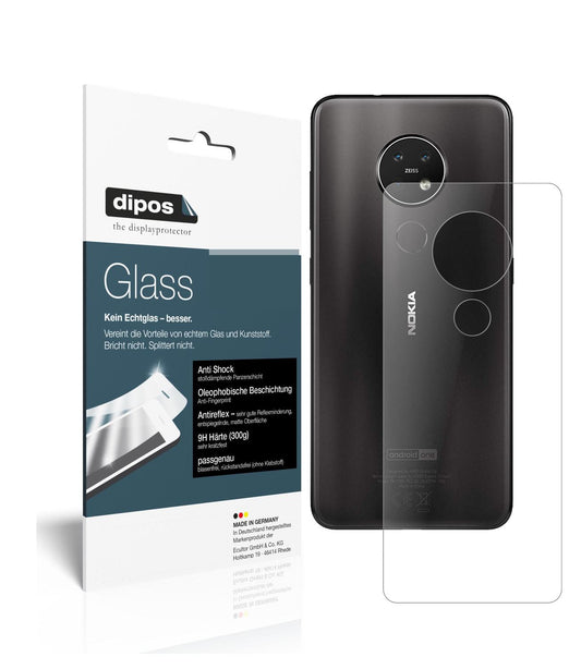 Matte Displayschutzfolie von dipos passend für Nokia 7.2 Rückseite, 9H kratzfest und blasenfrei montiert