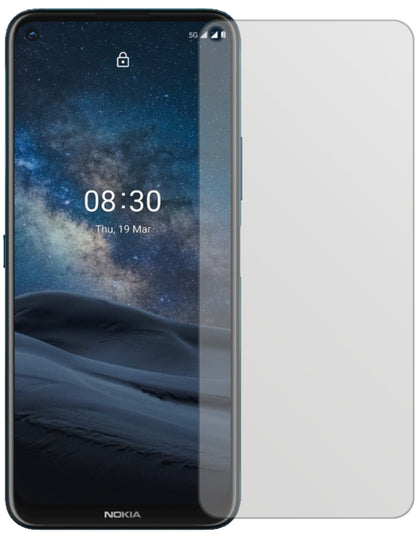 Nokia46089 mit aufgebrachter dipos Displayschutzfolie, die lästige Fingerabdrücke minimiert