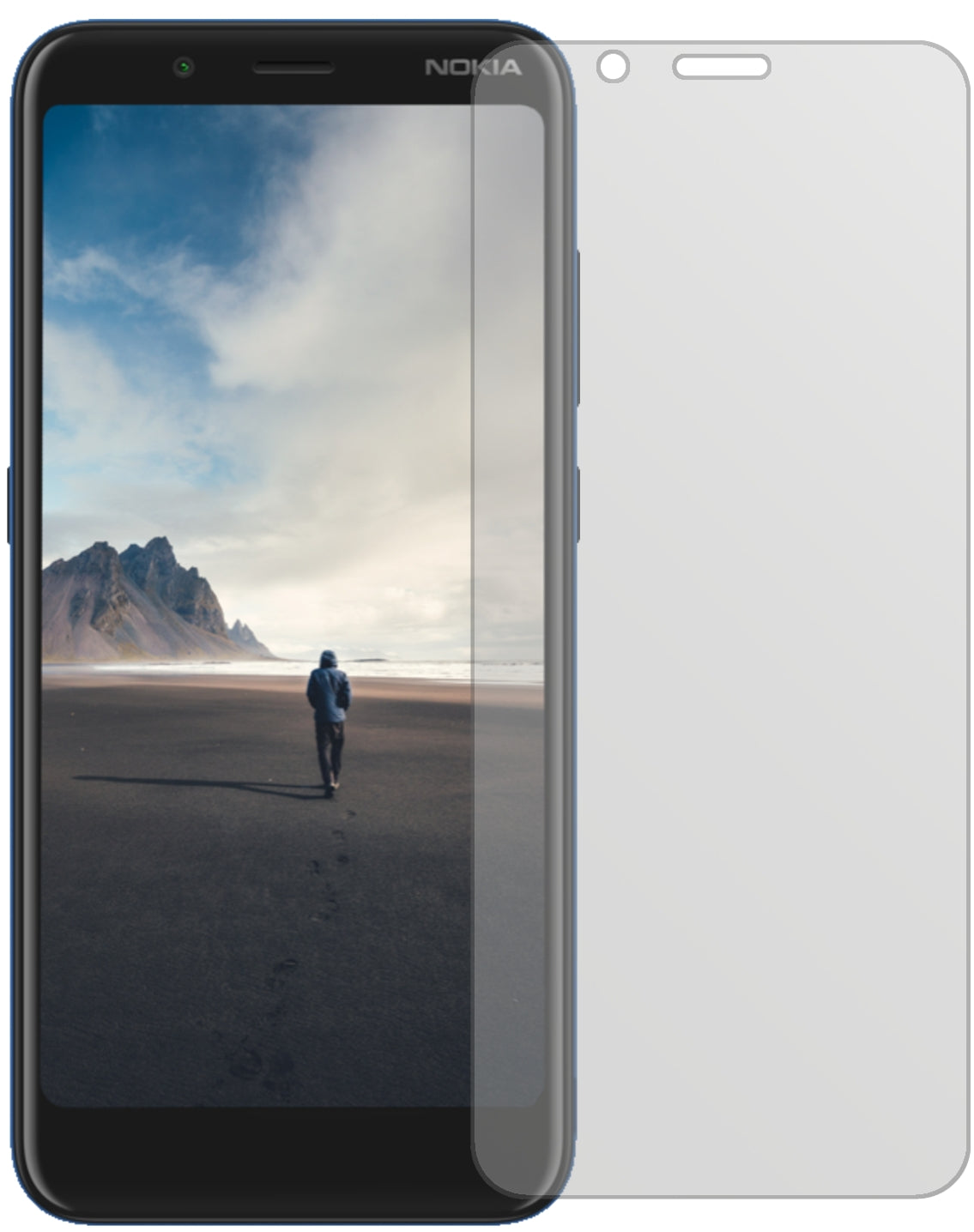 NokiaC2 Tava mit aufgebrachter dipos Displayschutzfolie, die lästige Fingerabdrücke minimiert