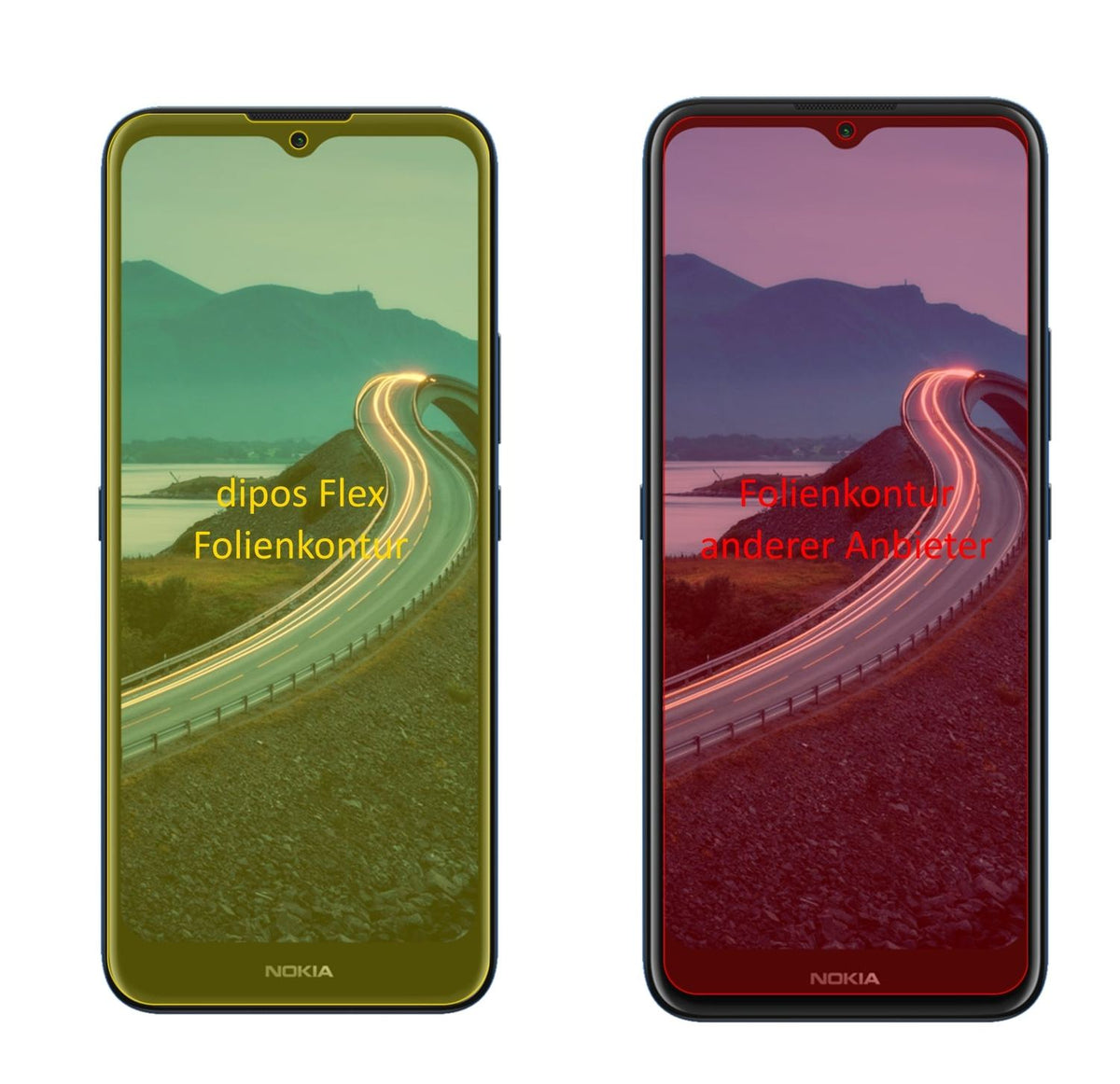 3x Screen Protector for Nokia C5 Endi Protective Film covers 100% dipos Flex