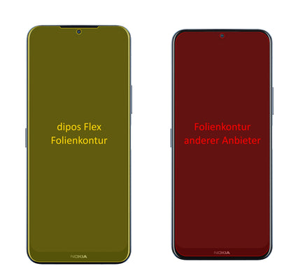 NokiaG50 5G mit aufgebrachter dipos Displayschutzfolie, glasklare Darstellung ohne Einschränkungen