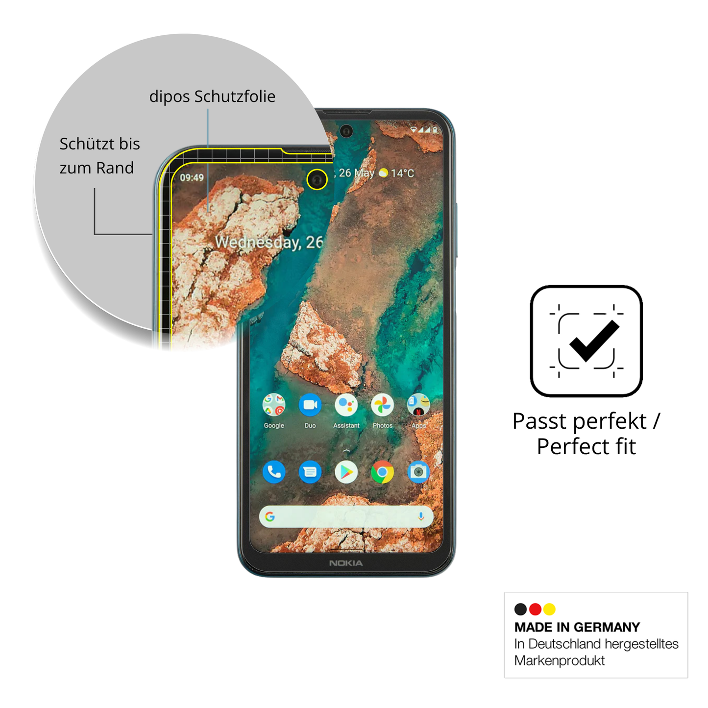 2x Full Cover Schutzfolie matt für Nokia X20