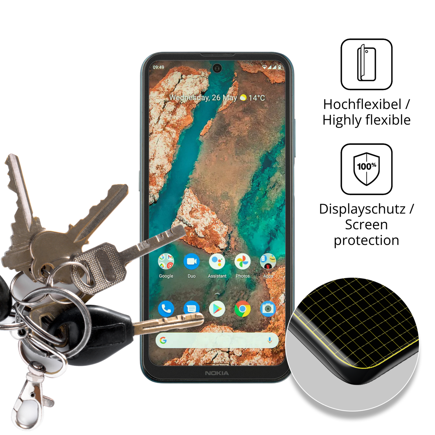 Full Cover Privacy Blickschutzfolie für Nokia X20