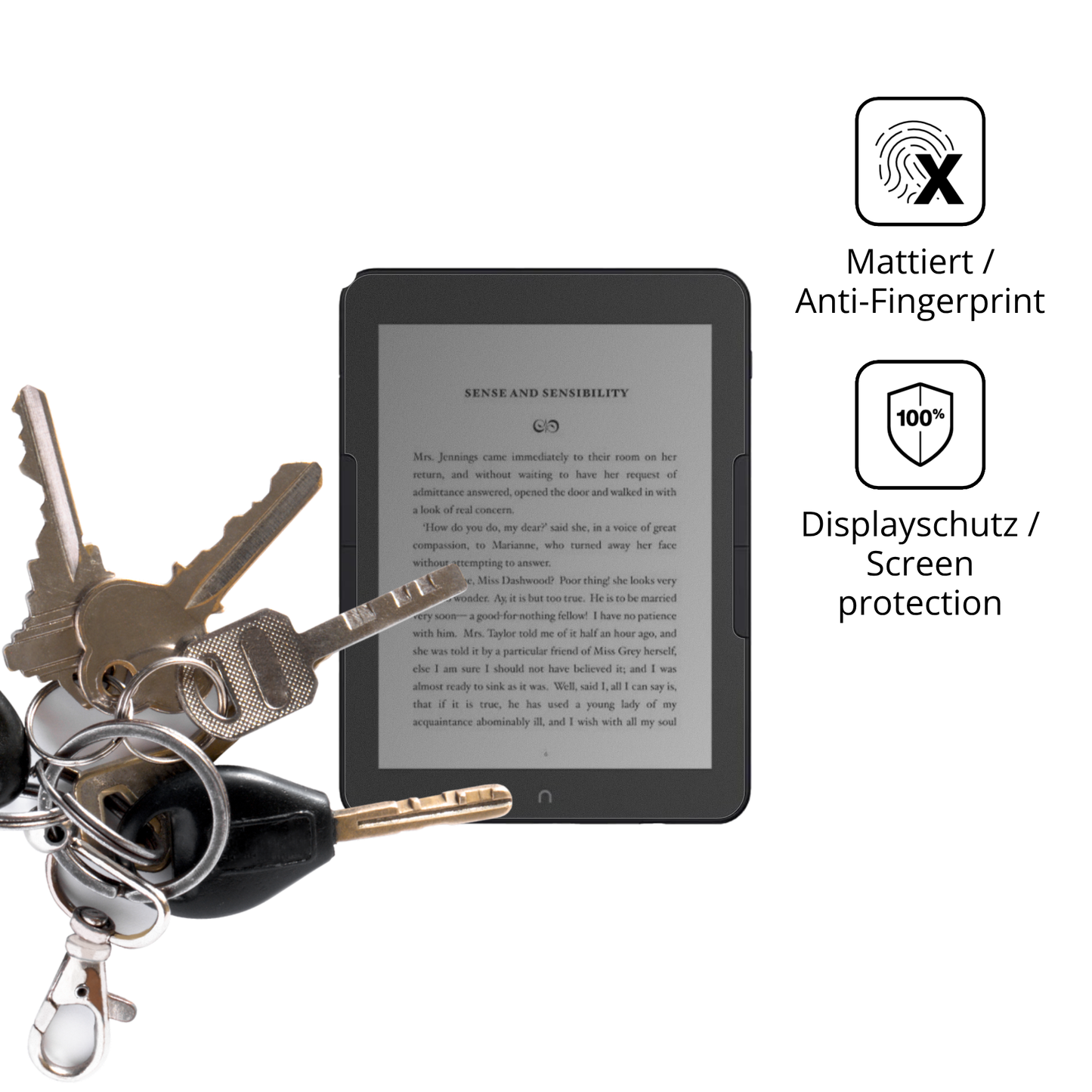 dipos Displayschutz für Nook GlowLight 4, mattierte Oberfläche, Blickschutzfilter und perfekter Passform