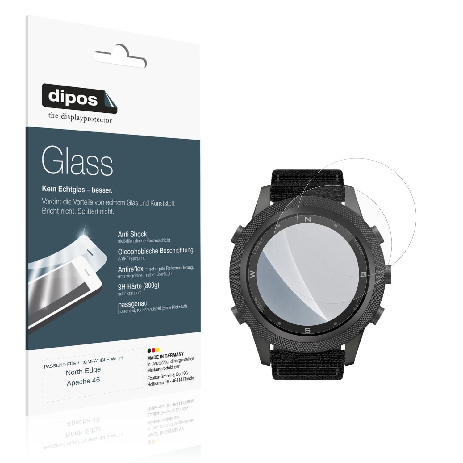 Matte Displayschutzfolie von dipos passend für North Edge Apache 46, 9H kratzfest und blasenfrei montiert
