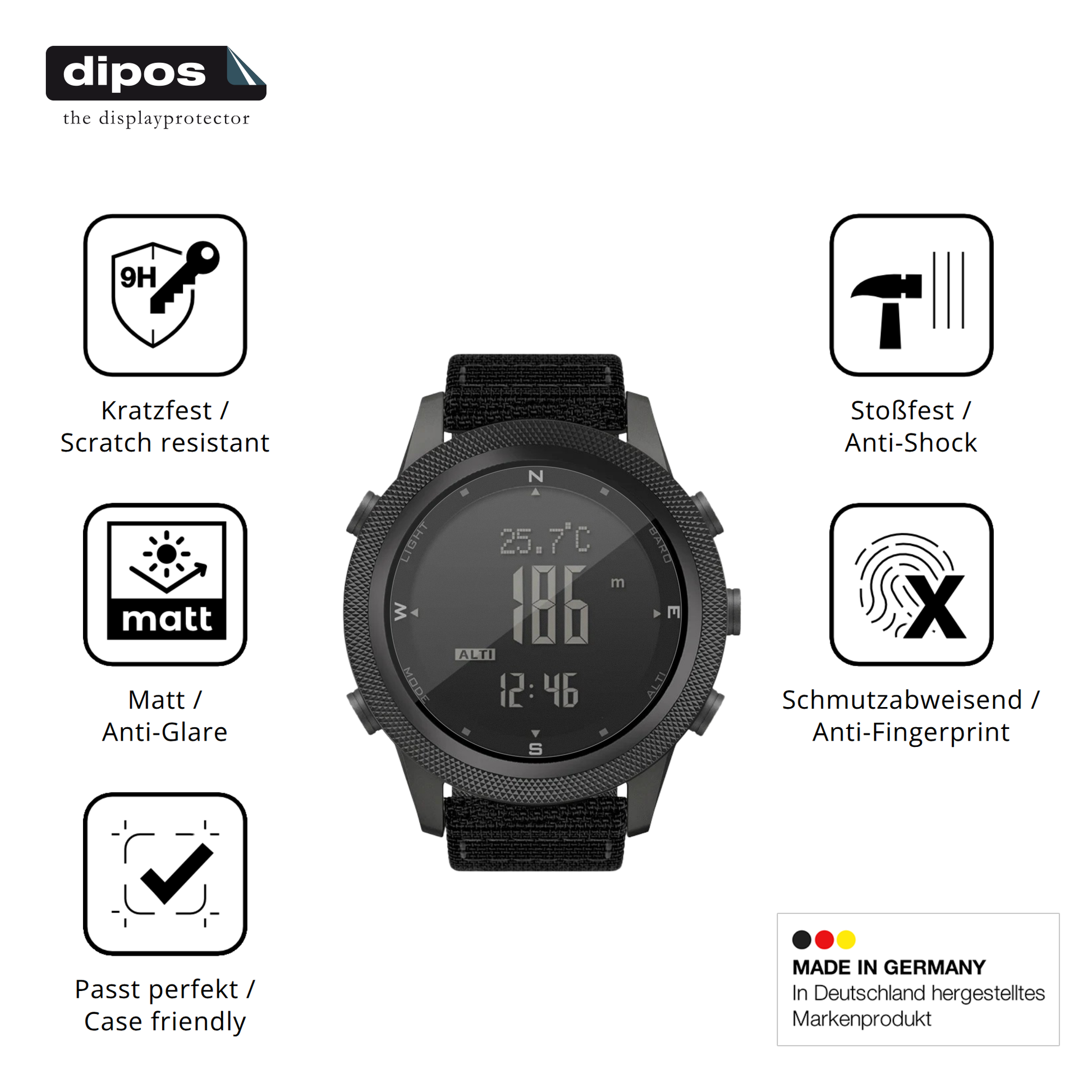 Displayschutz hergestellt in Deutschland, höchste Qualität made in Germany