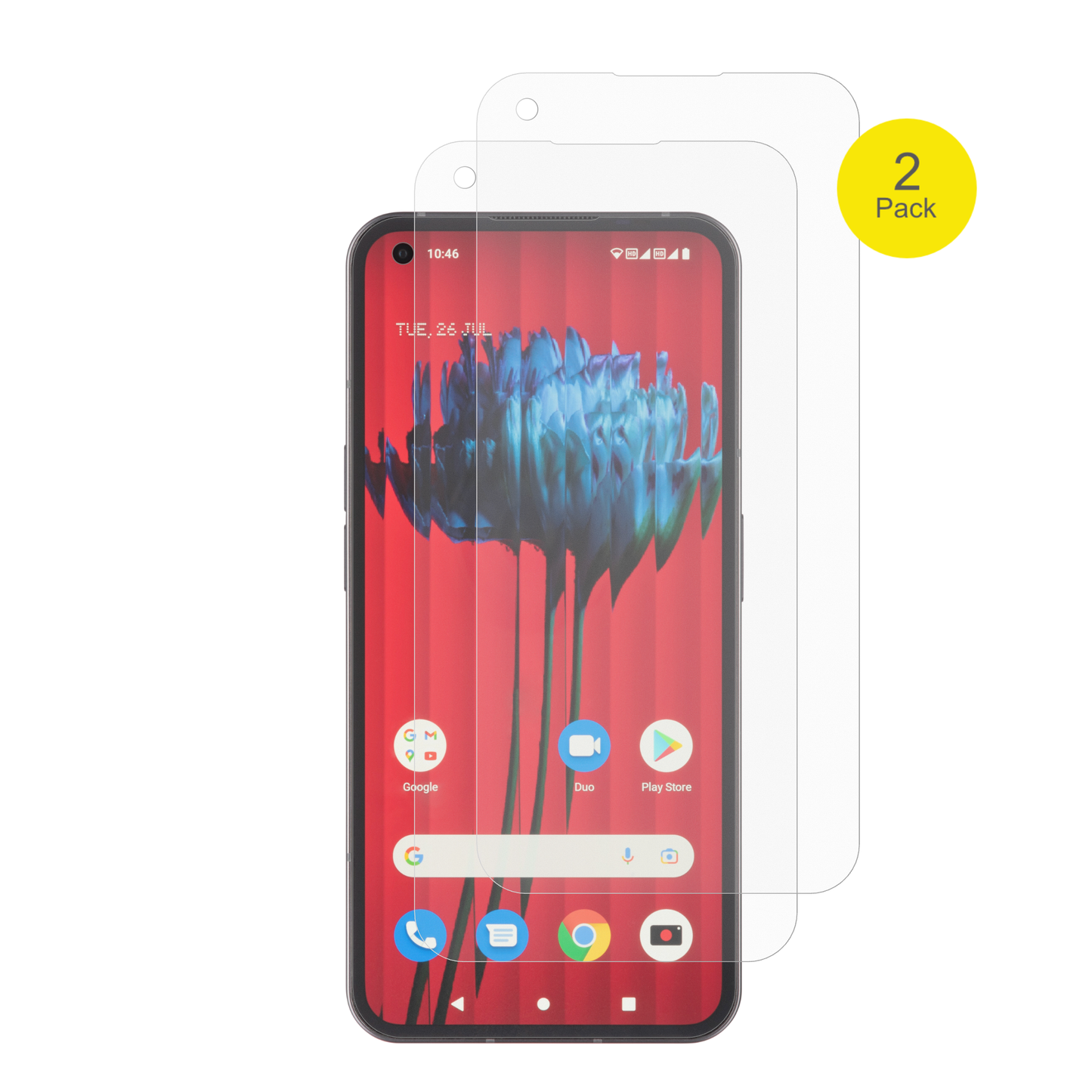 NothingPhone 1 mit aufgebrachter dipos Flex Schutzfolie, glasklare Darstellung ohne Einschränkungen