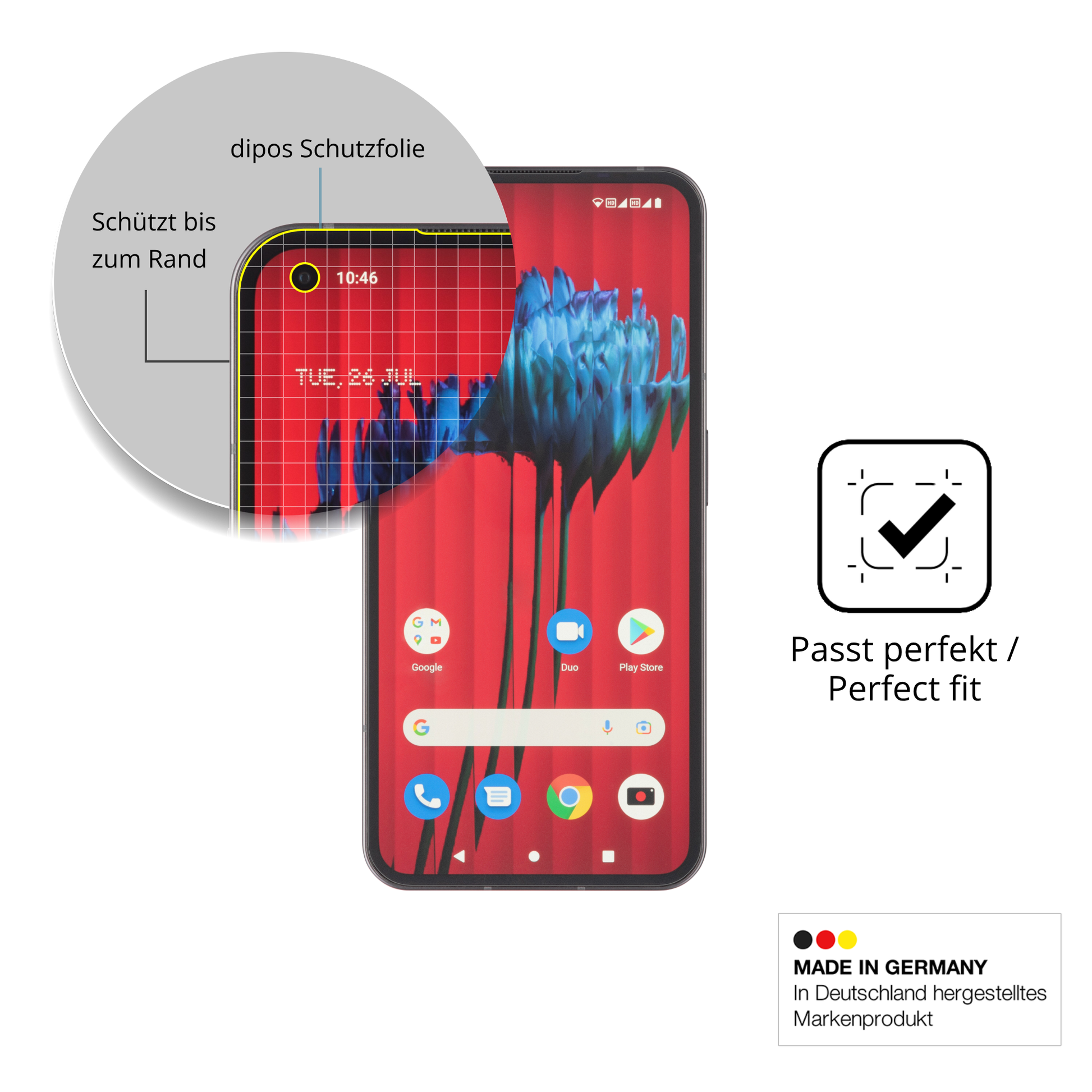 Besonders flexibler Displayschutz mit Anti-Shock-Schicht im Materialmix