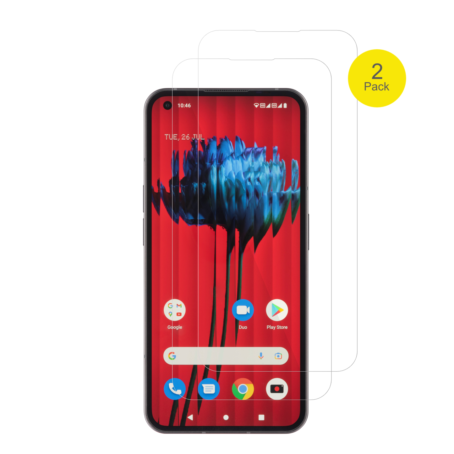 NothingPhone 1 mit aufgebrachter dipos Displayschutzfolie, glasklare Darstellung ohne Einschränkungen