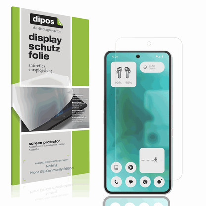 Matte Displayschutzfolie von dipos passend für Nothing Phone (3a) Community Edition, präziser Zuschnitt und blasenfrei montiert