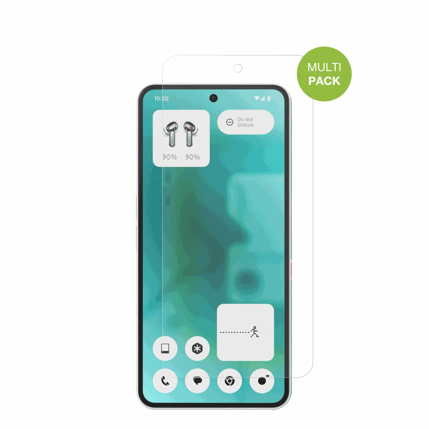 NothingPhone (3a) Community Edition mit aufgebrachter dipos Displayschutzfolie, die lästige Fingerabdrücke minimiert