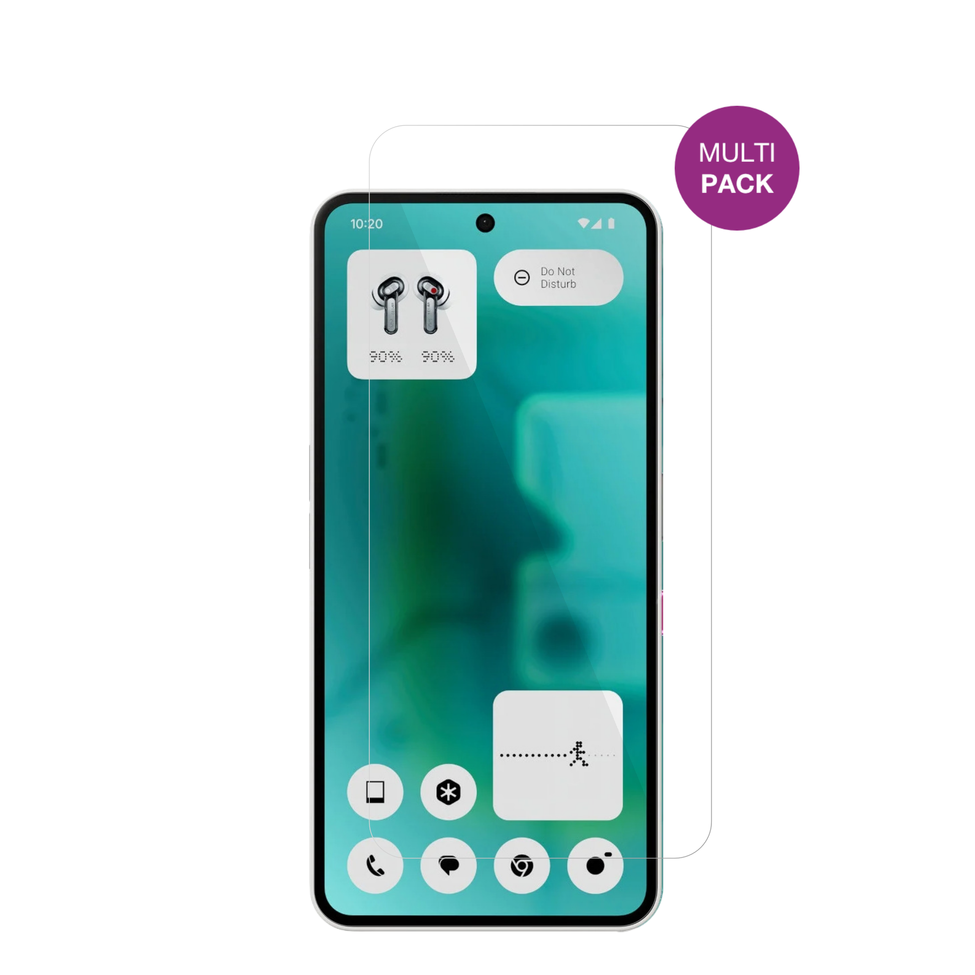 NothingPhone (3a) Community Edition mit aufgebrachter dipos Displayschutzfolie, glasklare Darstellung ohne Einschränkungen