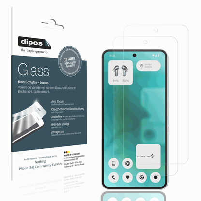 Matte Displayschutzfolie von dipos passend für Nothing Phone (3a) Community Edition, 9H kratzfest und blasenfrei montiert