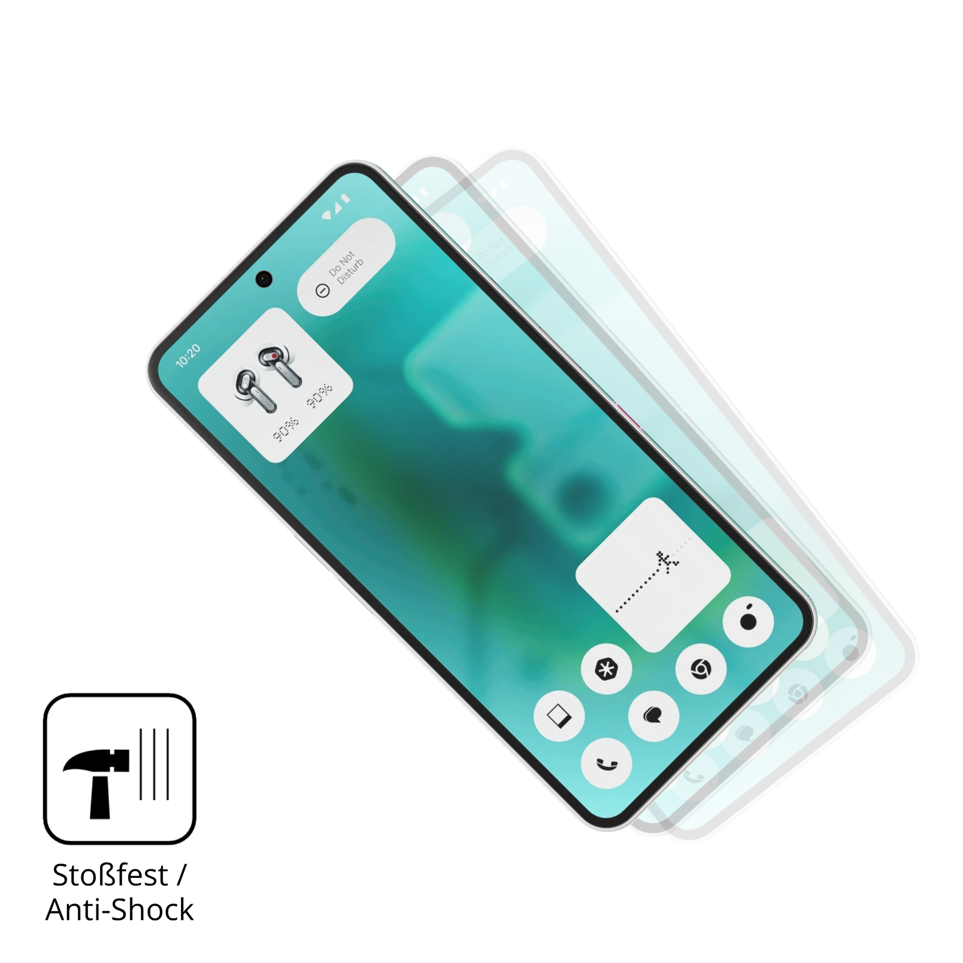 Schutz gegen Kratzer auf dem Nothing Phone (3a) Community Edition Glas durch Schlüssel, Stöße gegen die Tischkante oder Stürze