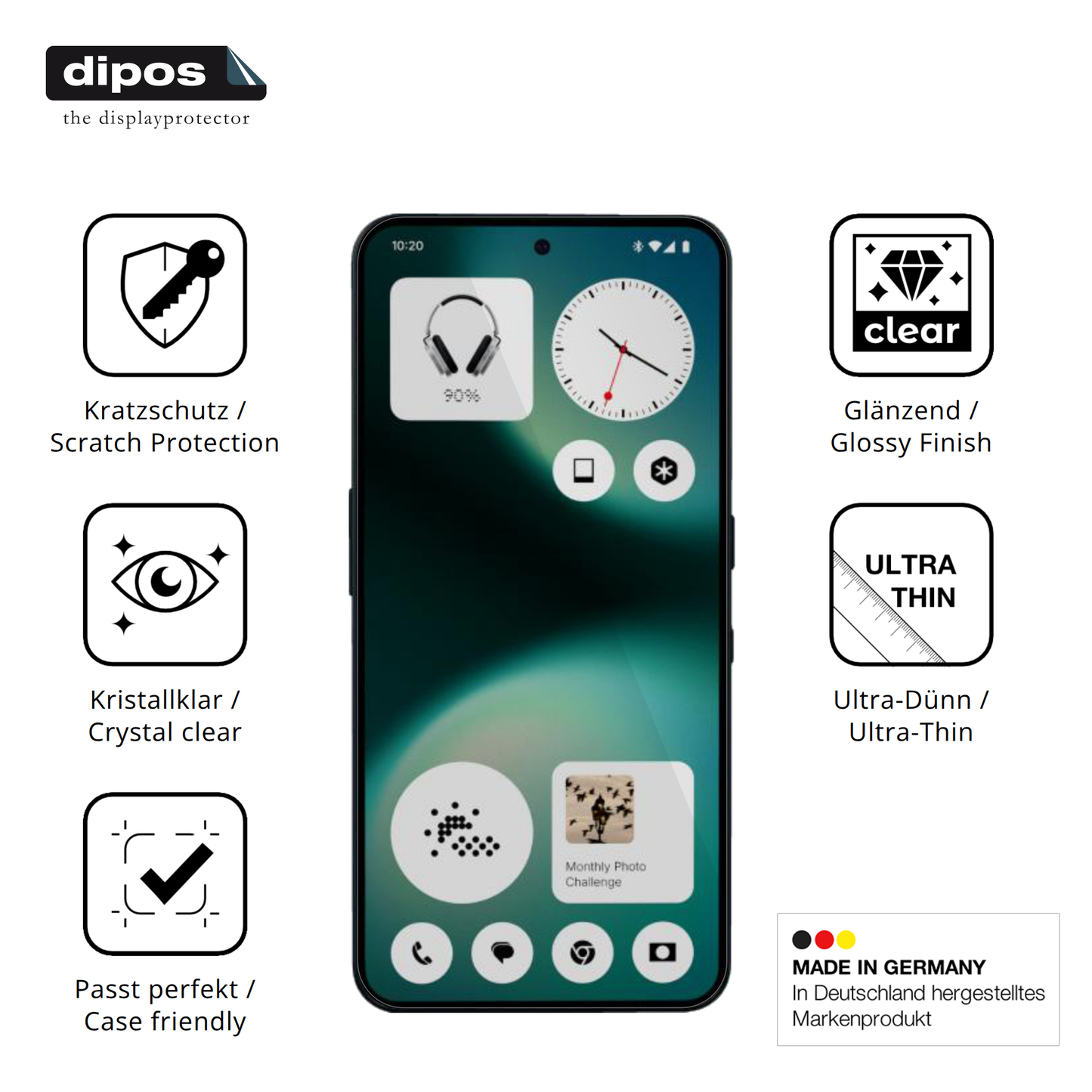 4x Schutzfolie klar für Nothing Phone 3a Lite Display-Schutzfolie