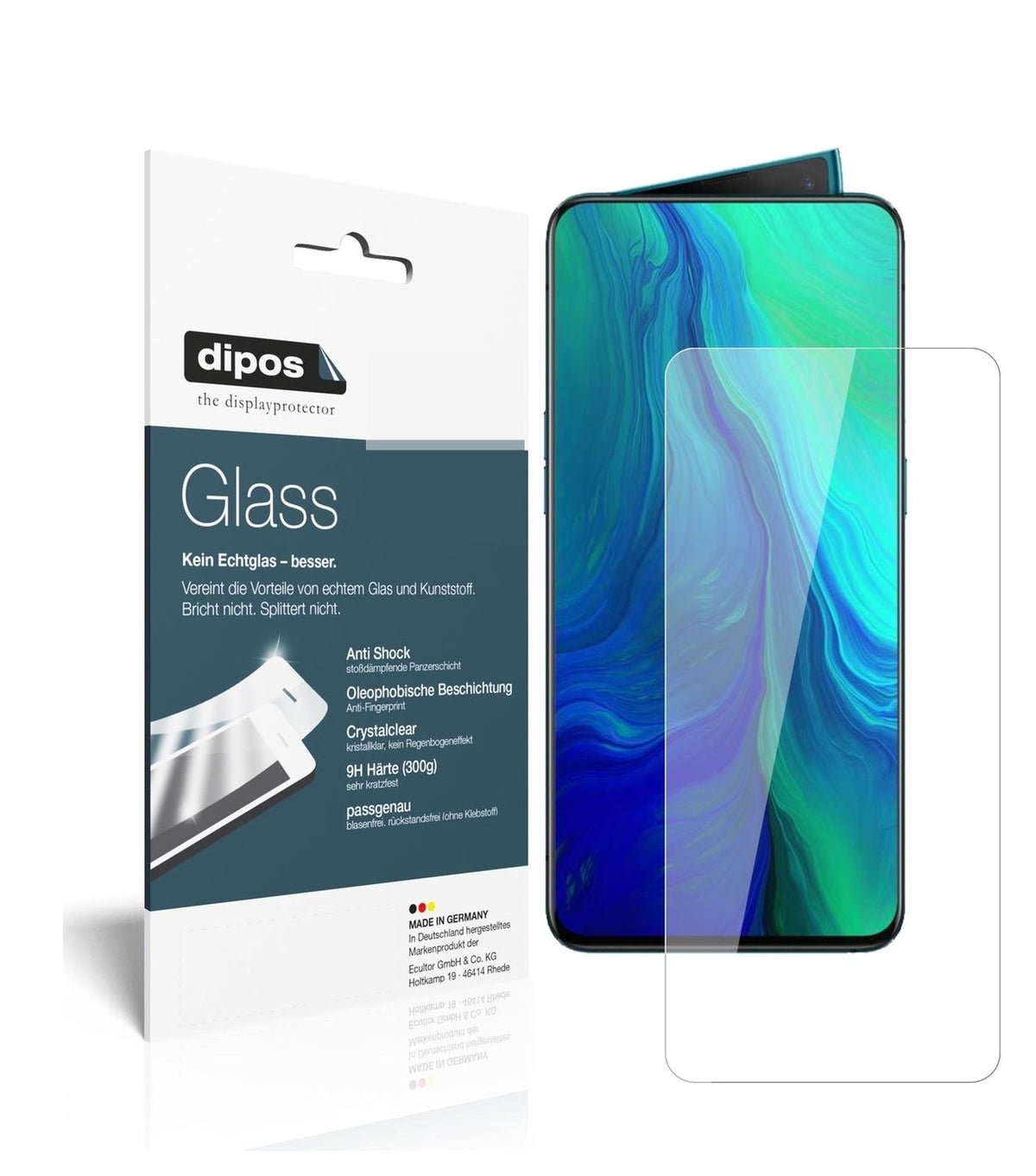 dipos 1x 9H Clear Screen Protector for Oppo Reno 10X Zoom