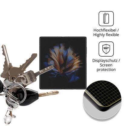 dipos Displayschutz für Nubia Fold Aussenseite, mit Blickschutzfilter und perfekter Passform auch für die Rundungen