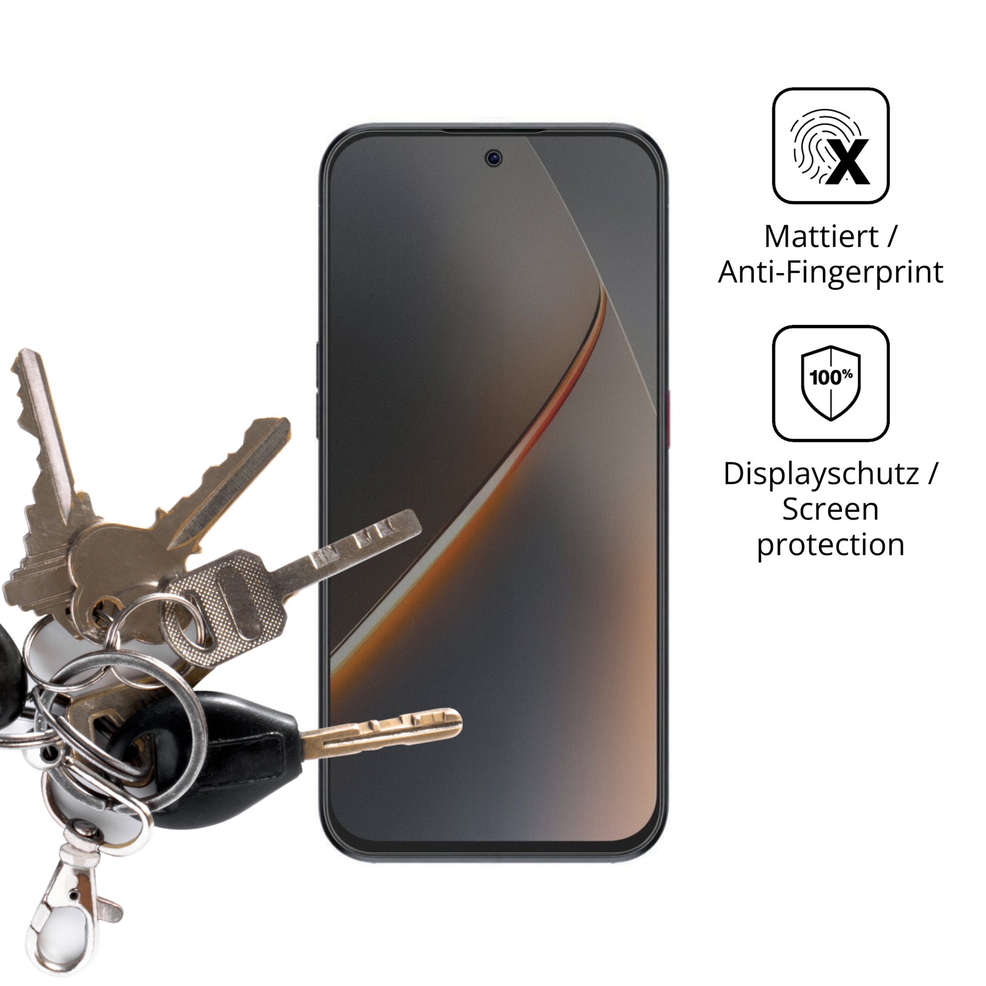 dipos Displayschutz für Nubia Neo 5 5G, mattierte Oberfläche, Blickschutzfilter und perfekter Passform