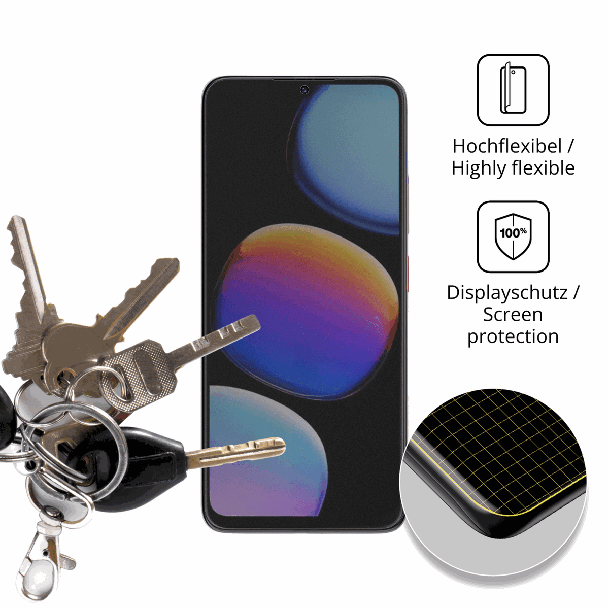 dipos Displayschutz für Nubia V80 Max, mit Blickschutzfilter und perfekter Passform auch für die Rundungen