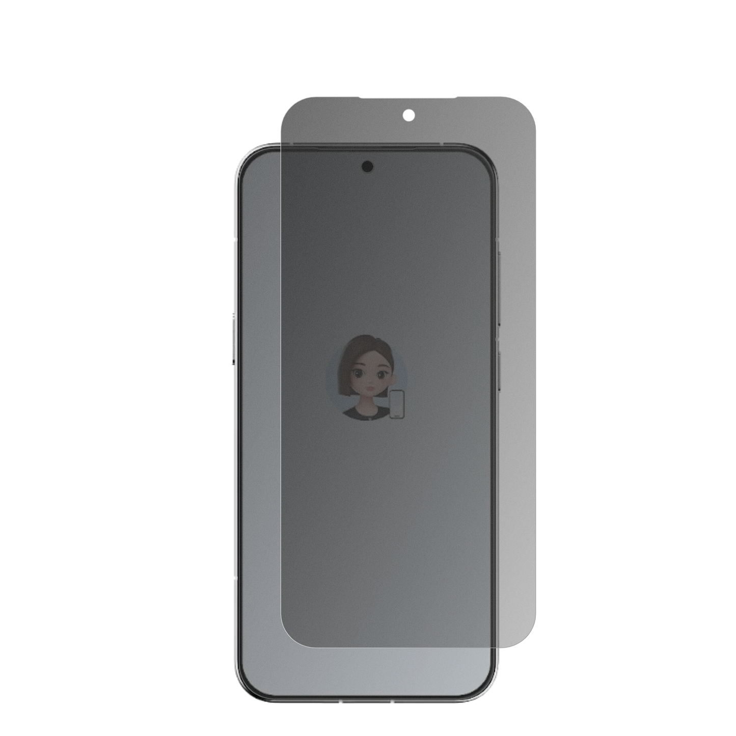 NubiaM153 mit aufgebrachter dipos Flex Schutzfolie, die seitliche Einblicke blockiert