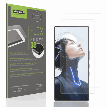 Matte Displayschutzfolie von dipos passend für nubiared magic 11 pro, 100% Displayabdeckung und blasenfreie Montage