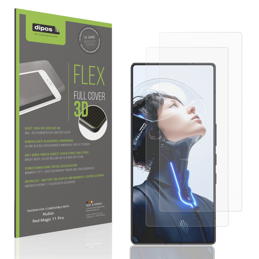 Matte Displayschutzfolie von dipos passend für nubiared magic 11 pro, 100% Displayabdeckung und blasenfreie Montage