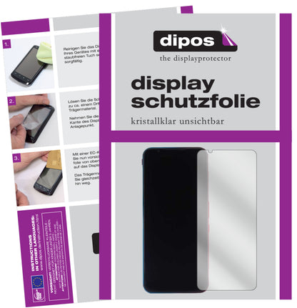 Klare Displayschutzfolie von dipos passend für nubia Red Magic 5G, präziser Zuschnitt und blasenfrei montiert