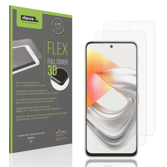 Matte Displayschutzfolie von dipos passend für Nubia S2, 100% Displayabdeckung und blasenfreie Montage