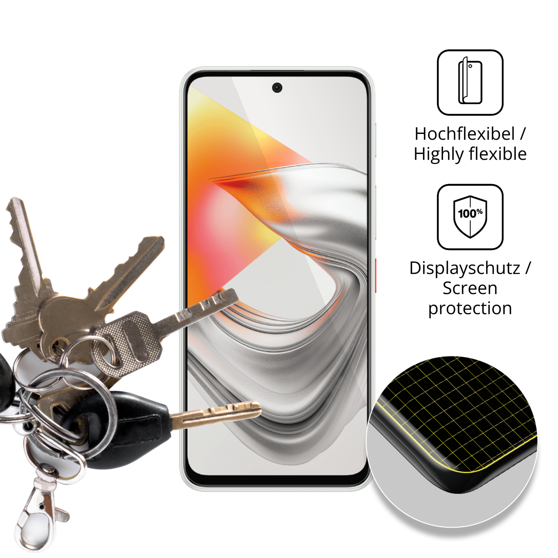 dipos Displayschutz für Nubia S2, transparente Oberfläche, geringe Dicke und perfekte Passform