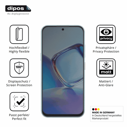 Flexible TPU-Folie passend zugeschnitten für nubiav80 design, mit Privatsphäre-Schutz durch Sichtschutz-Folie
