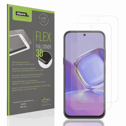 Matte Displayschutzfolie von dipos passend für Nubia V80 Pro, 100% Displayabdeckung und blasenfreie Montage