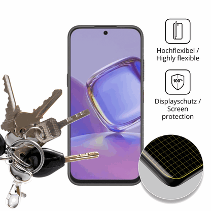 dipos Displayschutz für Nubia V80 Pro, transparente Oberfläche, perfekte Passform auch für die Rundungen