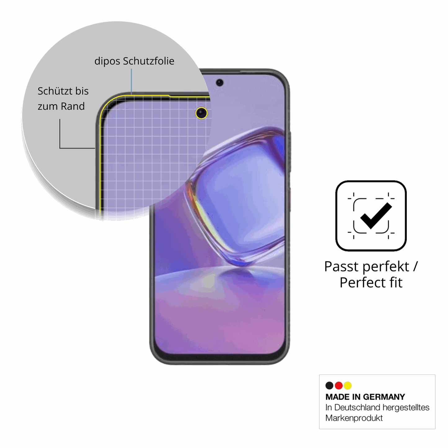 Besonders flexibler Displayschutz mit Anti-Shock-Schicht im Materialmix