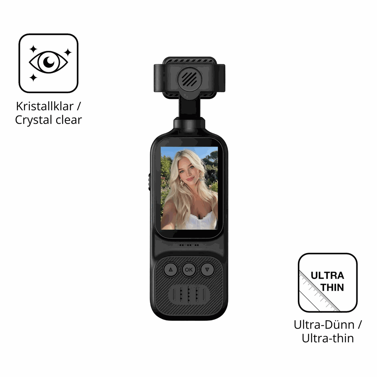 4x Screen Protector for OBEST 50070 2K Action-Cam Protection Crystal Clear dipos