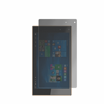 OdysCosmo Windows X9 mit aufgebrachtem dipos Displayschutz, der seitliche Einblicke blockiert
