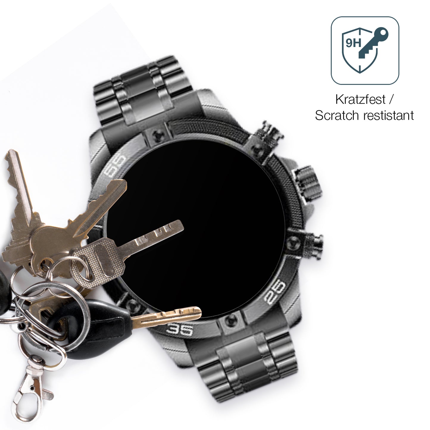 dipos Displayschutz für OHUGNA Smartwatch 1.53 Zoll, mattierte Oberfläche, robuste Festigkeit und perfekte Passform
