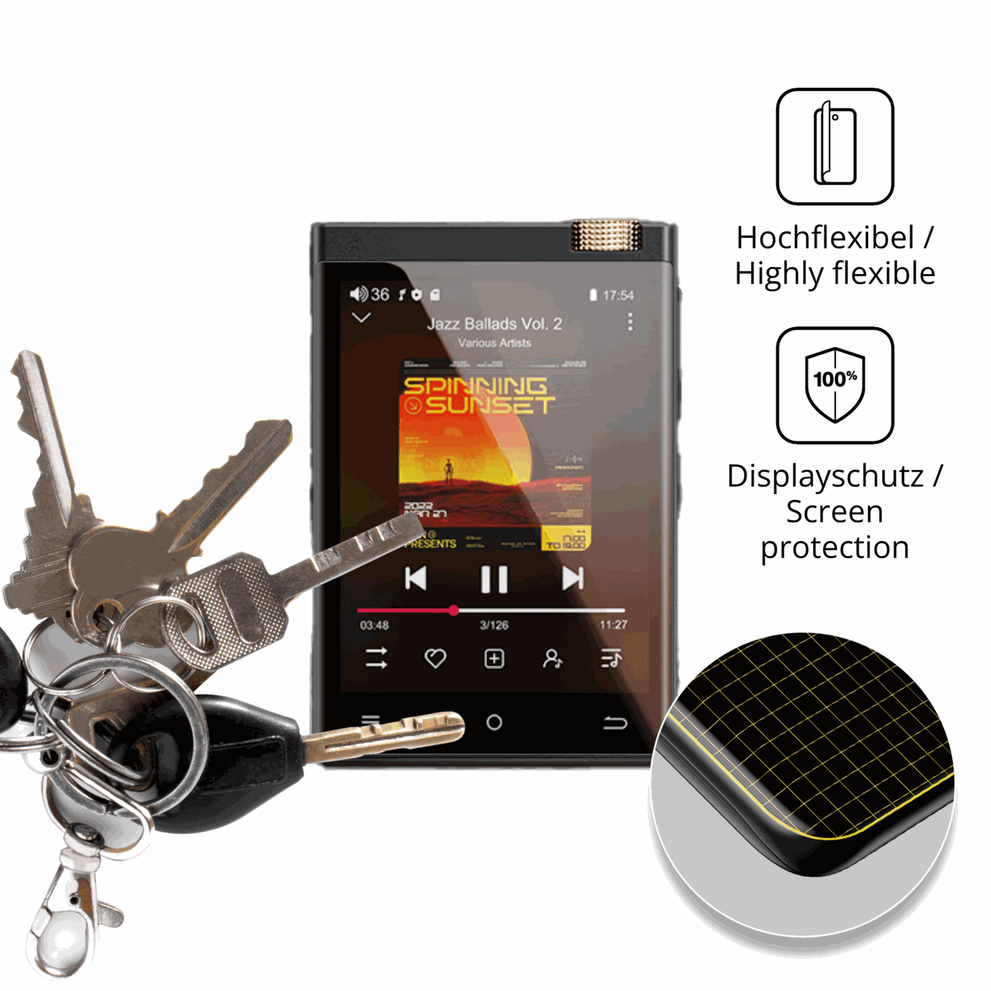 dipos Displayschutz für Oilsky M308, transparente Oberfläche, geringe Dicke und perfekte Passform