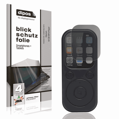 Blickschutzfolie von dipos passend für Olycism 64 GB MP3-Player, präziser Zuschnitt und blasenfrei montiert