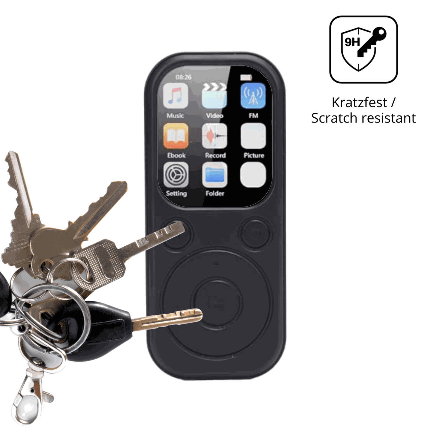 dipos Displayschutz für Olycism 64 GB MP3-Player, transparente Oberfläche, perfekte Passform auch für die Rundungen